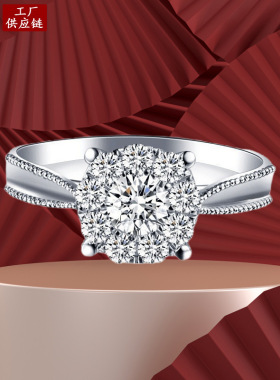 日韩热销方形满钻小众设计开口女士时尚简约结婚指环厂家直销