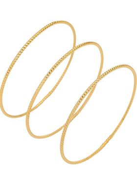 手镯女跨境波光粼粼满天星细圈手镯简约小众闭口叠戴手环钛钢饰品