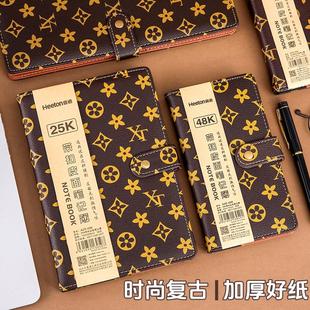 加厚A5笔记本子文艺精致b5记事本皮面带扣复古笔记本随身A6日记本