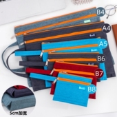 加厚双层A4文件袋大容量资料袋B4拉链袋牛津布A5票据袋零钱证件袋