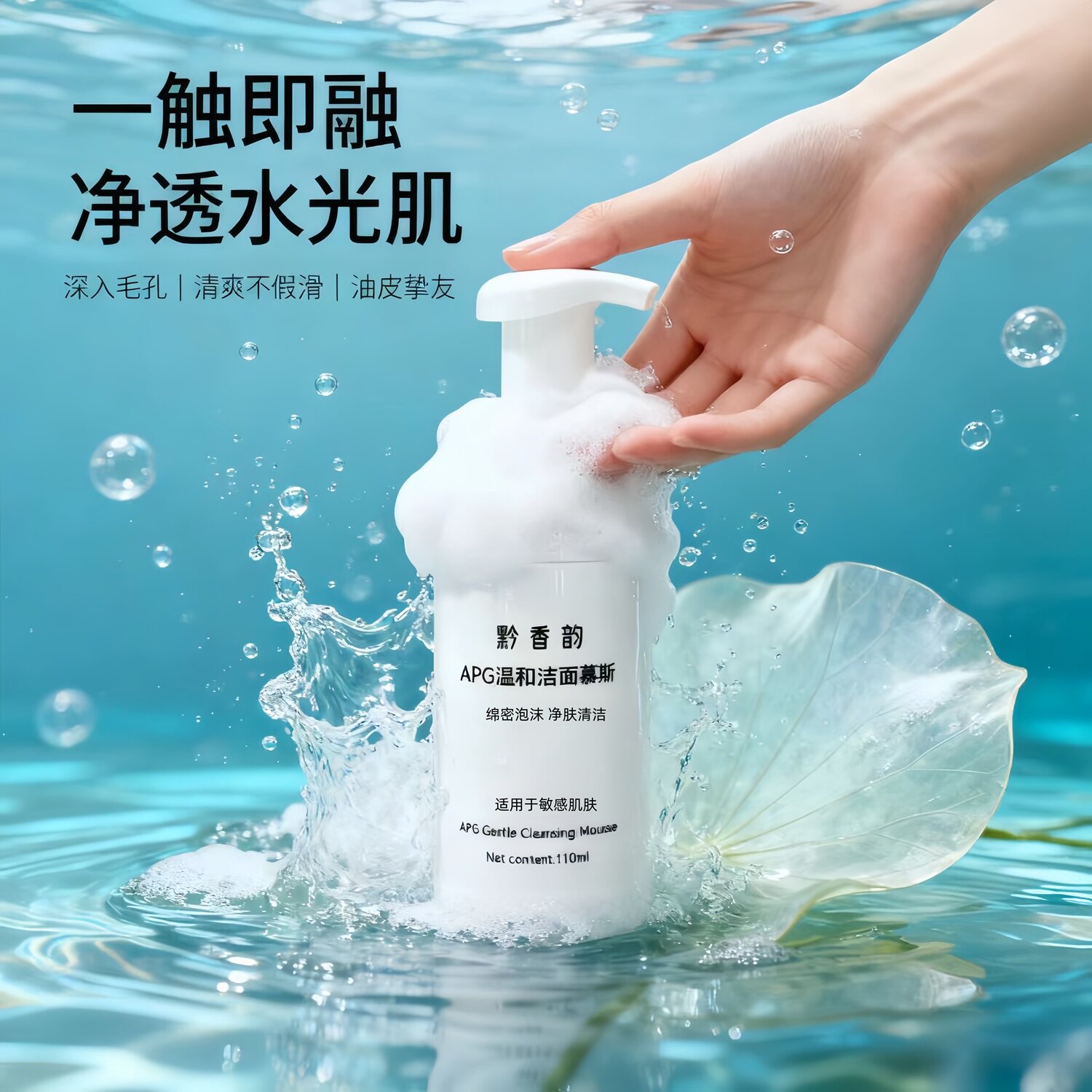 定制洁面慕斯敏感肌温和不刺激氨基酸洗面奶女深层清洁收缩毛孔