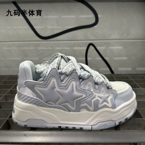 kaalixto星星鞋银白面包鞋休闲鞋