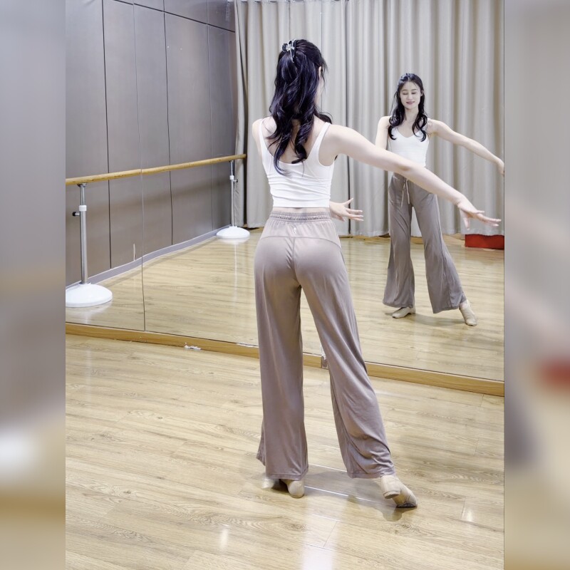 体美缘瑜伽裤女高腰显瘦垂感阔腿裤莱卡面料休闲长裤