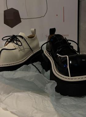 缇麦茵6cmT24787时尚拼色简约复古英伦风圆头玛丽珍百搭单鞋