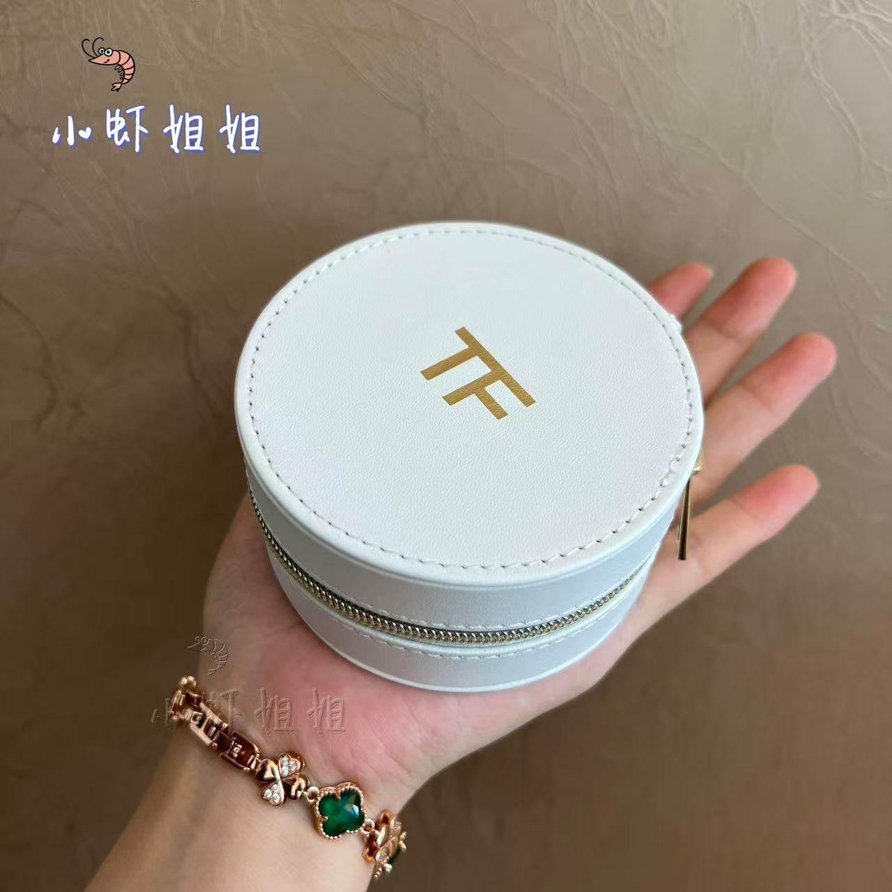 专柜礼现货 TOM FORD TF 汤姆福特 白金限量拉链款气垫包零钱包