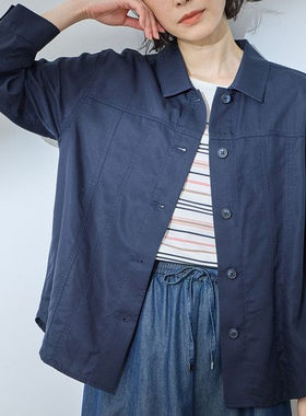 日本原单翻领单排扣薄夹克衫外套