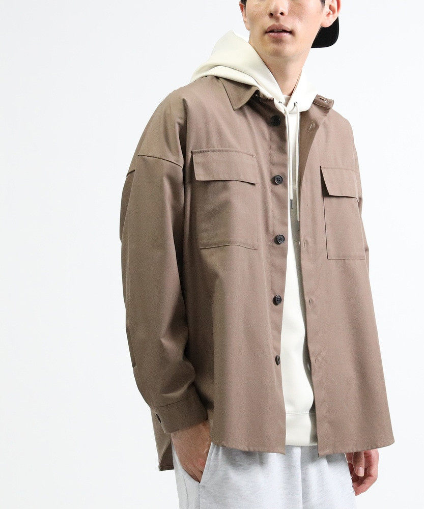 日本原单男装2022春男士翻领工装多口袋外套出口外贸厚款长袖衬衫