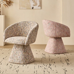 复古风梳妆凳卧室轻奢化妆椅高级化妆凳可旋转梳妆台靠背椅美甲凳