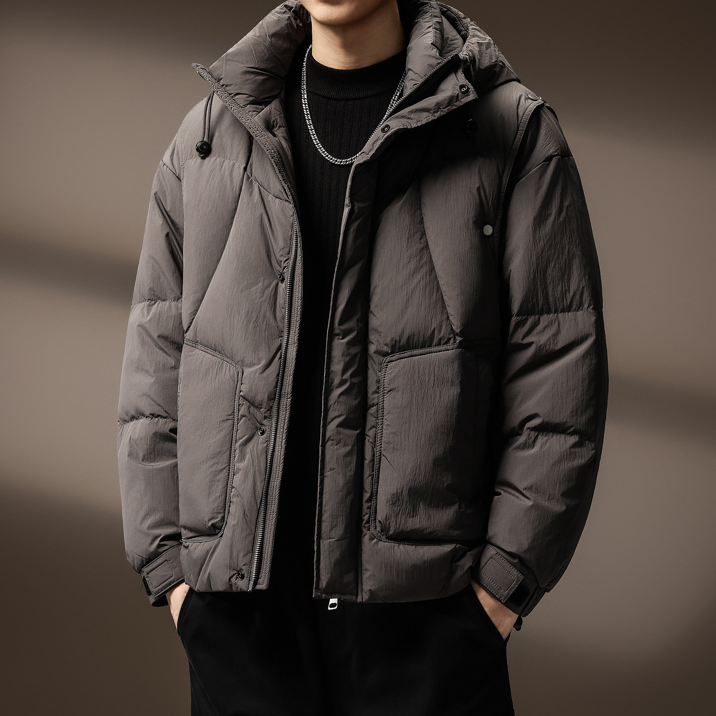 高端蓬松轻盈高充90白鸭绒羽绒服男士冬季保暖御寒面包服连帽外套,男装,羽绒服,淘宝优惠券,粉丝福利购,淘宝优惠卷