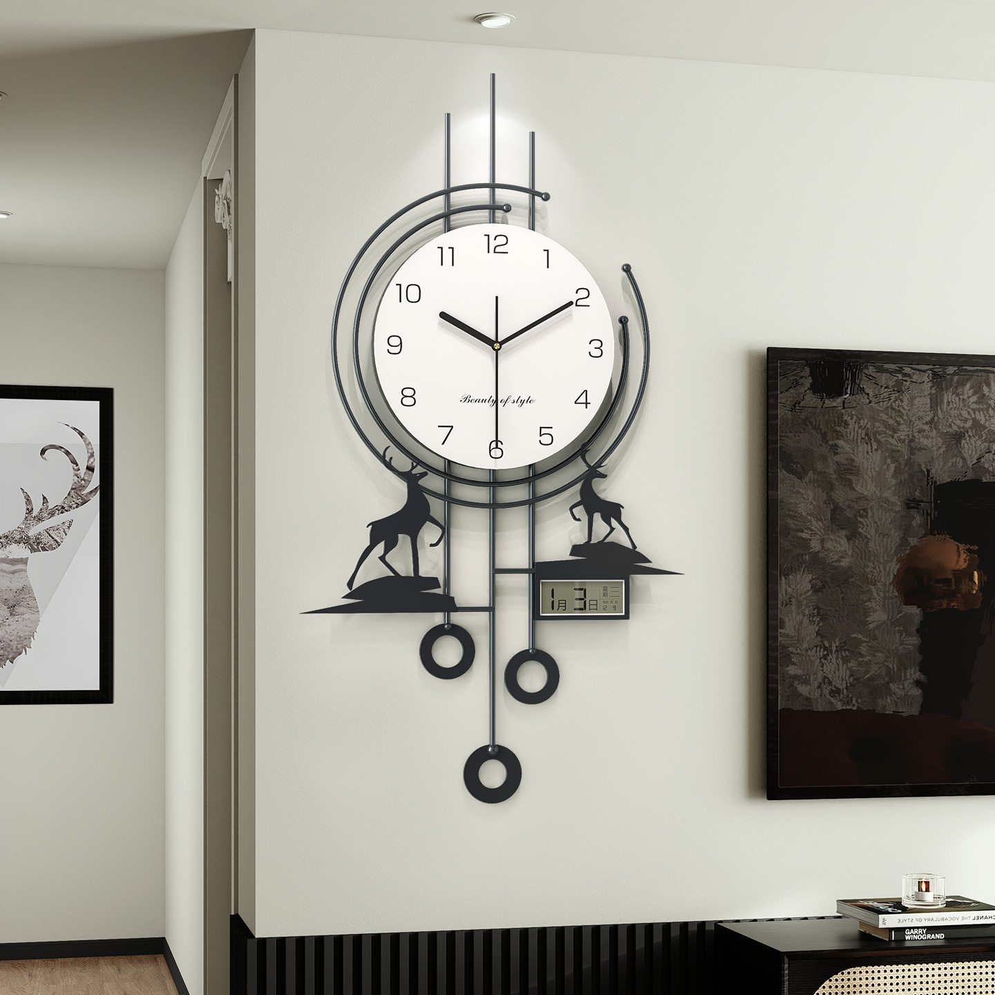 创意挂钟2025新款带温度万年日历