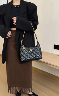 Hobo2024新款小香风菱格链条包高级感单肩斜挎手提腋下水桶包包女