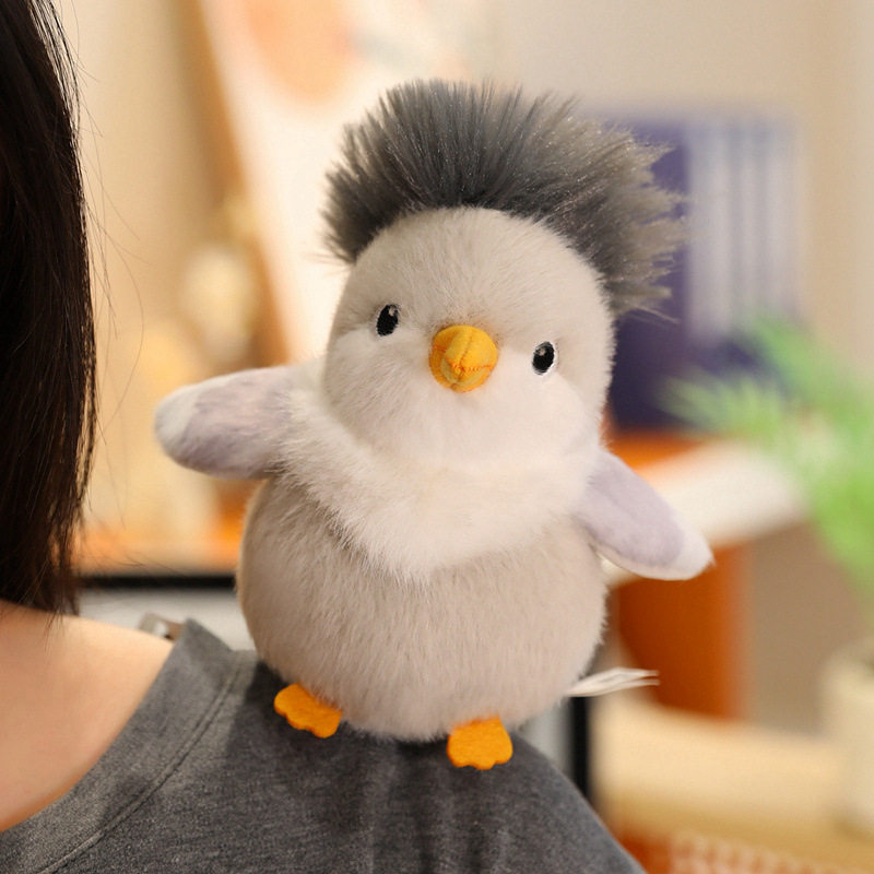 可爱站肩小鸟公仔跨境磁吸金丝雀几维鸟玩偶装饰摆件儿童安抚娃娃