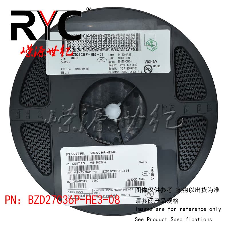 BZD27C36P-HE3-08 DO-219AB-2 Vishay 原装 稳压二极管 36V 2.3W