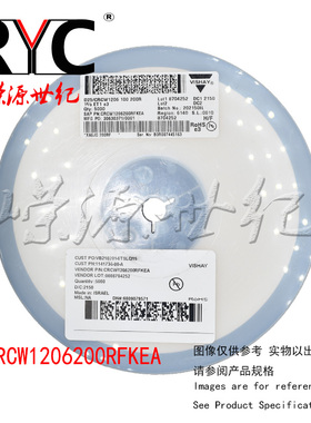 CRCW1206200RFKEA VISHAY威世 厚膜电阻器SMD 1/4watt 200ohms 1%