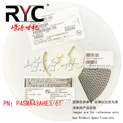 P4SMA43AHE3/61 DO-214AC VISHAY ESD抑制器TVS二极管400W 43V 5%