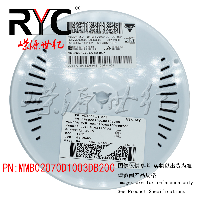 MMB02070D1003DB200 0207 Vishay进口 MELF电阻器 100kOhms 0.5%