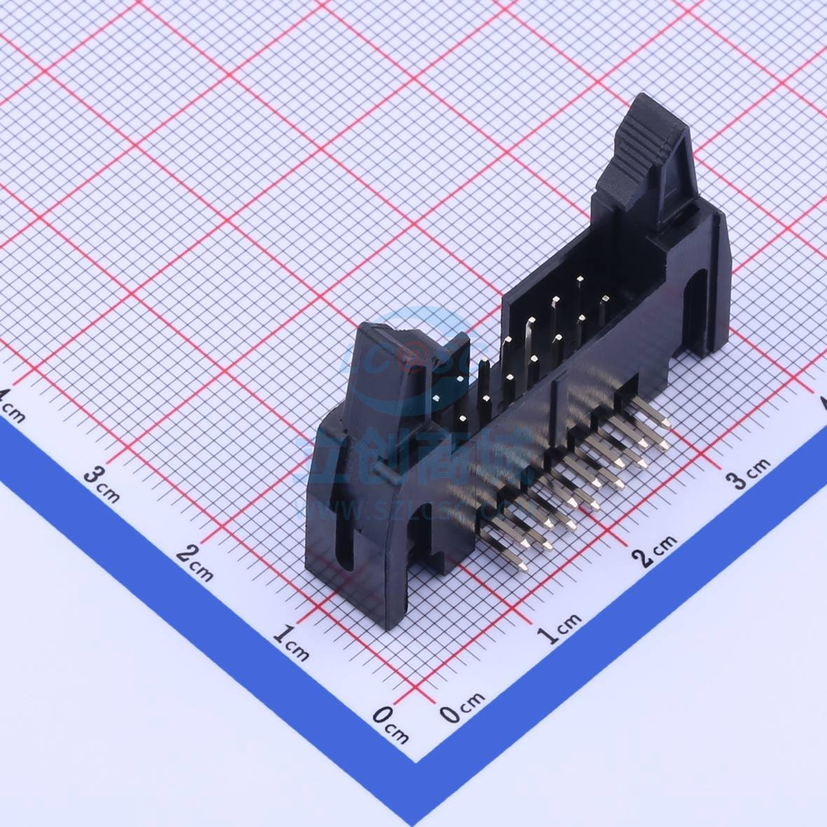 IDC连接器(牛角/简牛) X9555WR-2x07A-PTV01 弯插,P=2.54mm XKB C