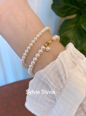 磁吸扣施家珍珠手链简约高级感