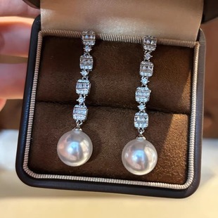轻奢精致法式 灵动气质耳饰 小香风闪钻流苏珍珠耳环耳钉高级感长款