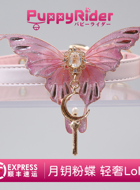 PUPPYRIDER月钥粉蝶项圈高端Lolita项链颈圈彩色羽翼蝴蝶手作定制