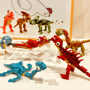 Bros 玩具礼物 Block国产积木小颗粒恐龙世界仿真模型摆件儿童拼装