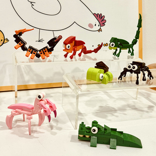 Bros 玩具鳄鱼儿童生日礼物 Block国产积木爬虫动物小颗粒益智拼装