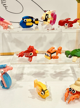 Bros Block国产积木海底动物小颗粒拼装玩具乌龟男女儿童益智礼物