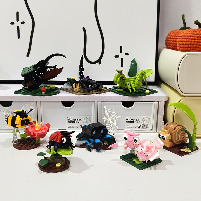 BrosBlock昆虫场景积木拼装玩具