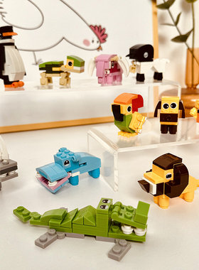 Bros Block国产积木动物乐园狮子玩具河马小颗粒拼装男女儿童礼物