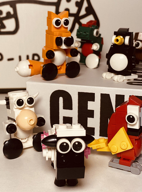 Bros Block国产积木动物小颗粒拼装玩具企鹅奶牛绵羊男女儿童礼物