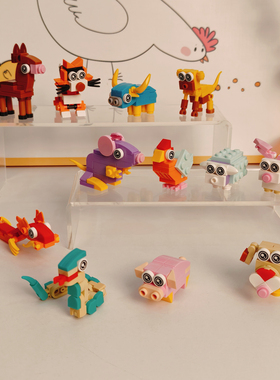 Bros Block国产积木十二生肖小颗粒拼装儿童益智玩具男孩生日礼物