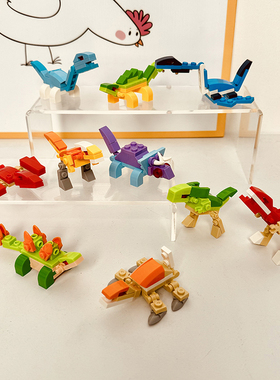 Bros Block国产积木恐龙时代迅猛龙小颗粒拼装玩具霸王龙男孩礼物