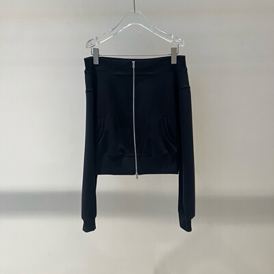 2026春季新款女装气质一字肩双拉链露肩短款卫衣外套女上衣551109