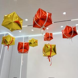 商场珠宝店铺4S展厅装饰气球礼物盒周年纪念日店庆元旦新年会布置