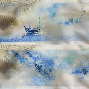 织星辰分装手账胶带寒雪待月闲春幽梦蓝海迷境绿海碧涛造景拼贴