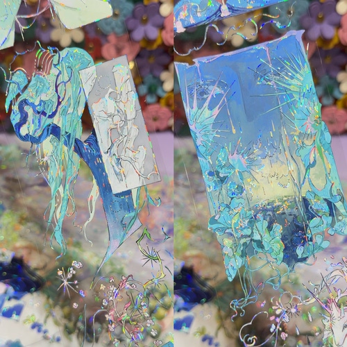 说出愿望吧分装手账胶带绿境遥远梦背景绿系流麻咕卡手机背卡