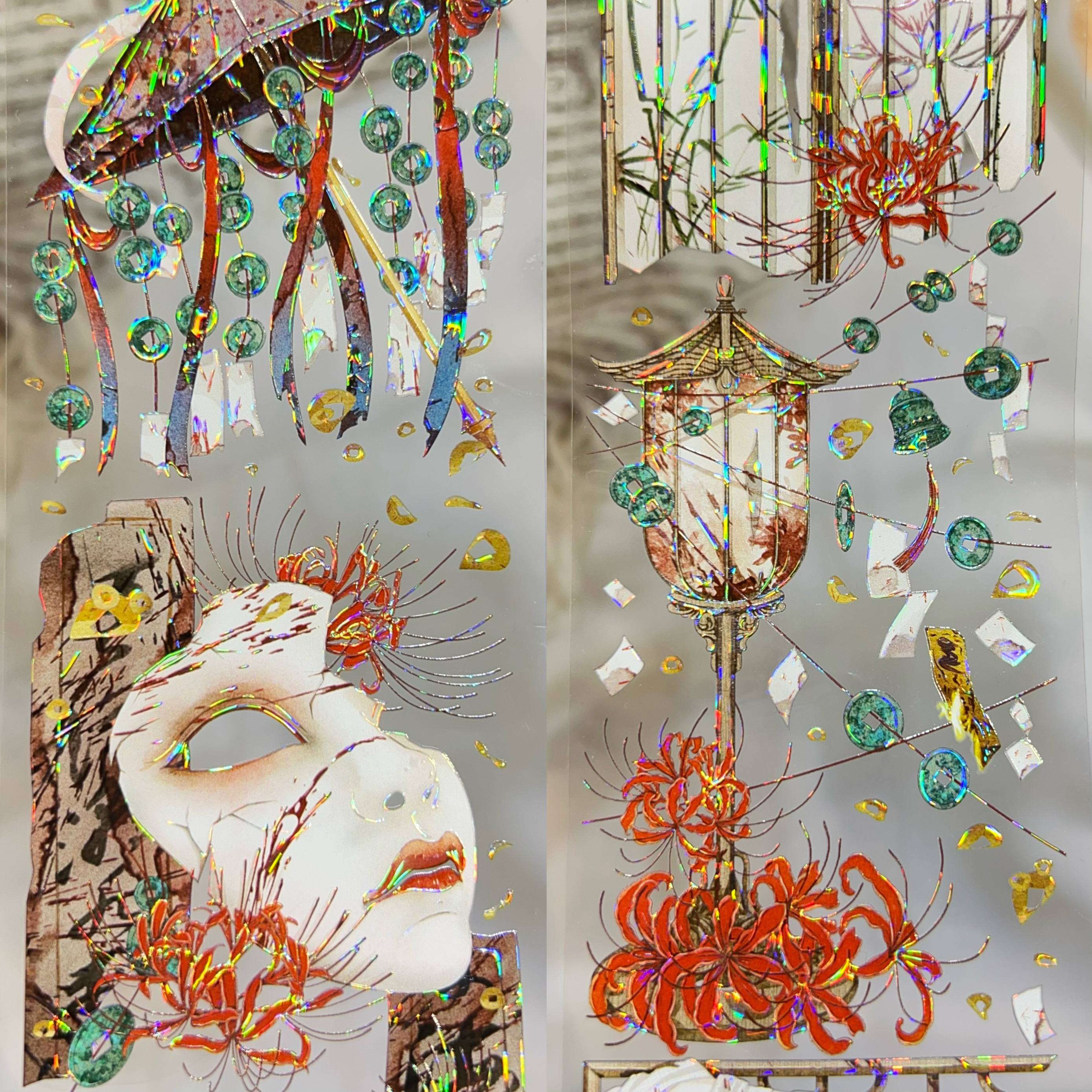 织星辰分装胶带囍祭奠失魂路暗黑冥婚系列流麻咕卡手机壳手账拼贴