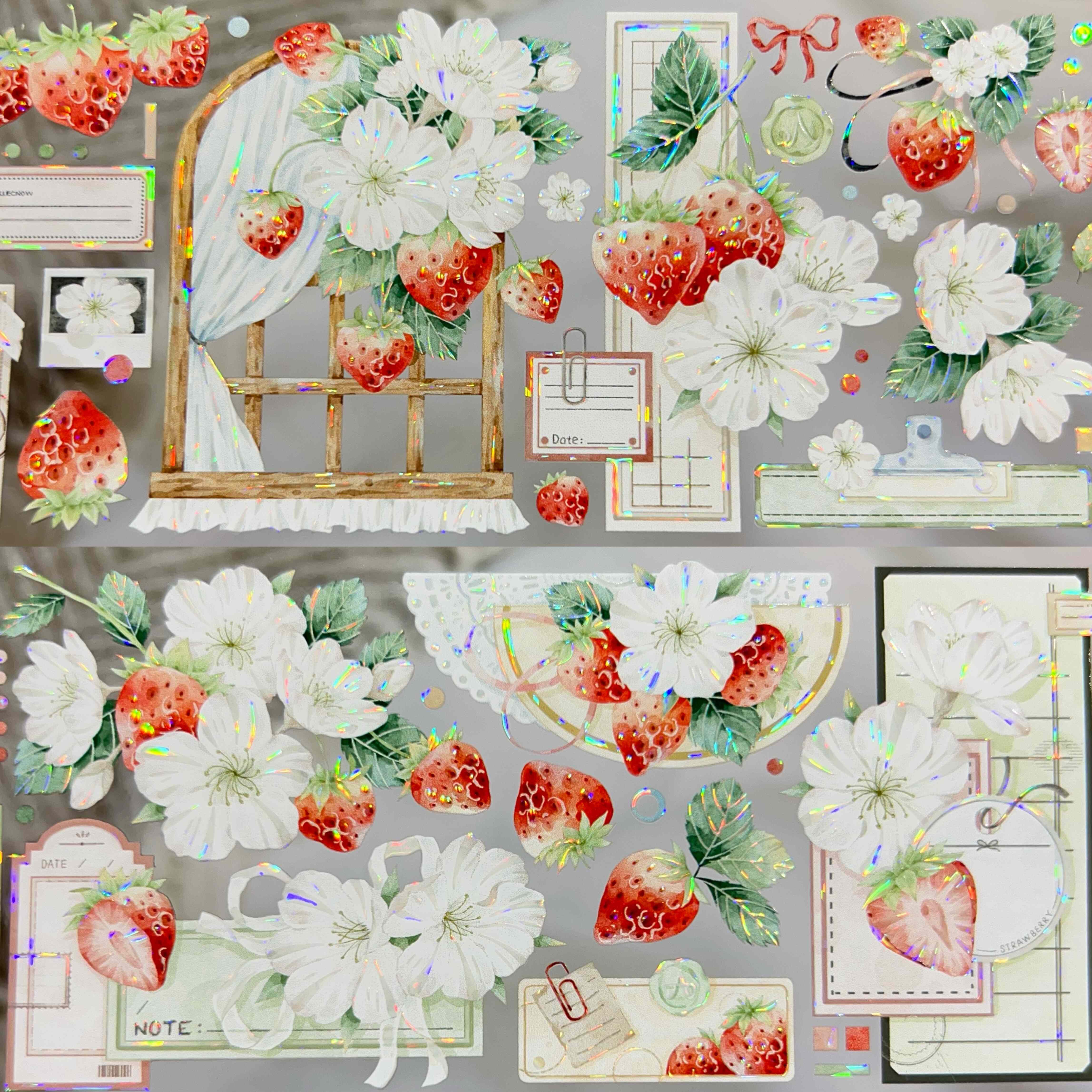 Belongtoyou分装胶带仲夏夜花扇草莓花签樱流时移绮梦花庭粉系花