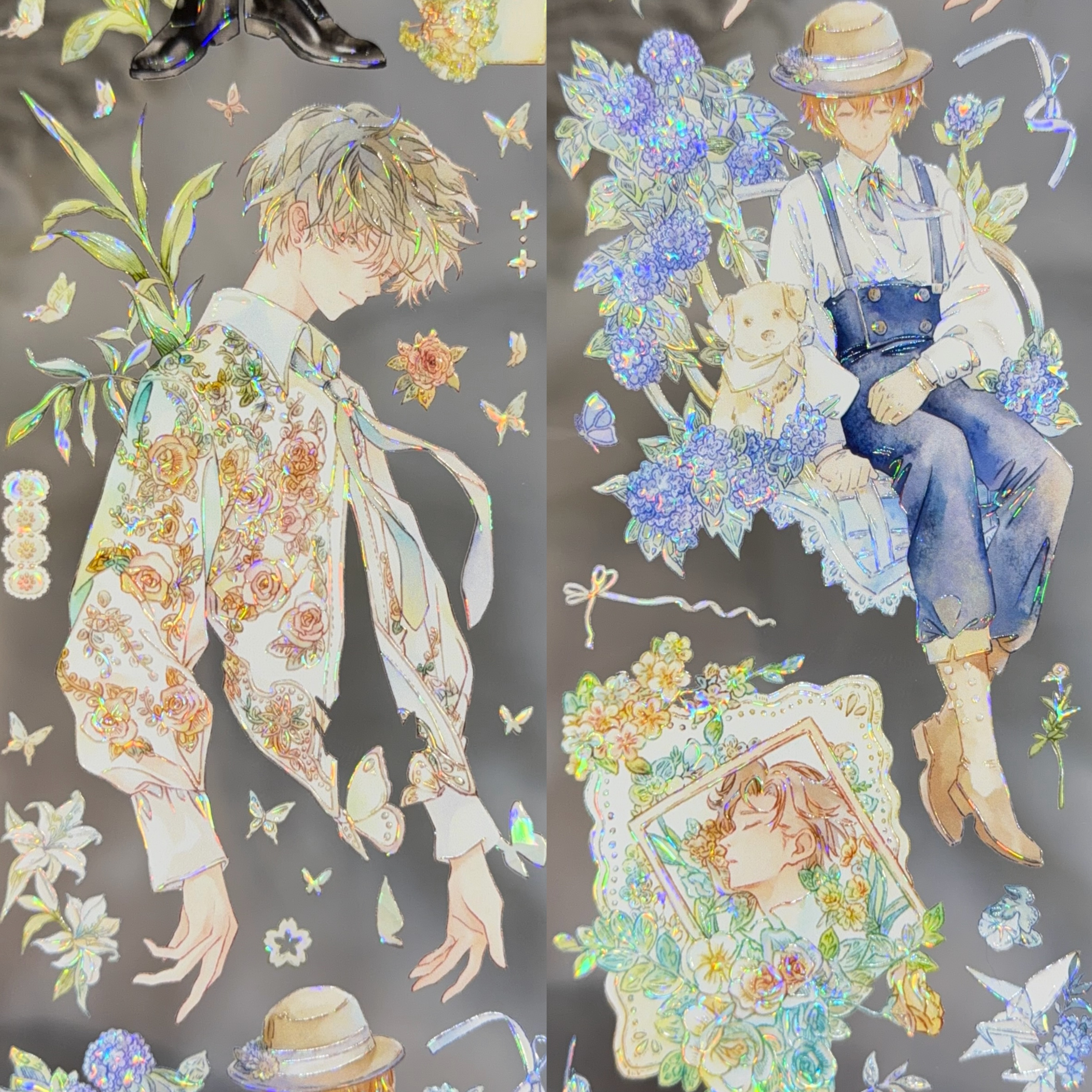 StudioVI分装手账胶带秘密花园人物可爱女孩男孩流麻咕卡背卡