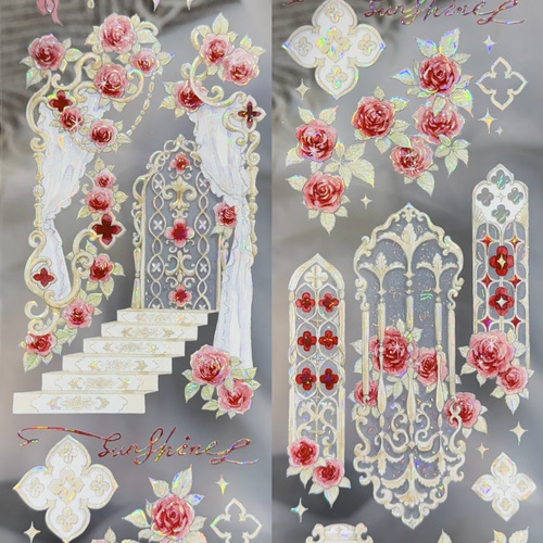 Shine分装手账胶带玫瑰与光的诗篇森林音乐会流麻咕卡背卡动物