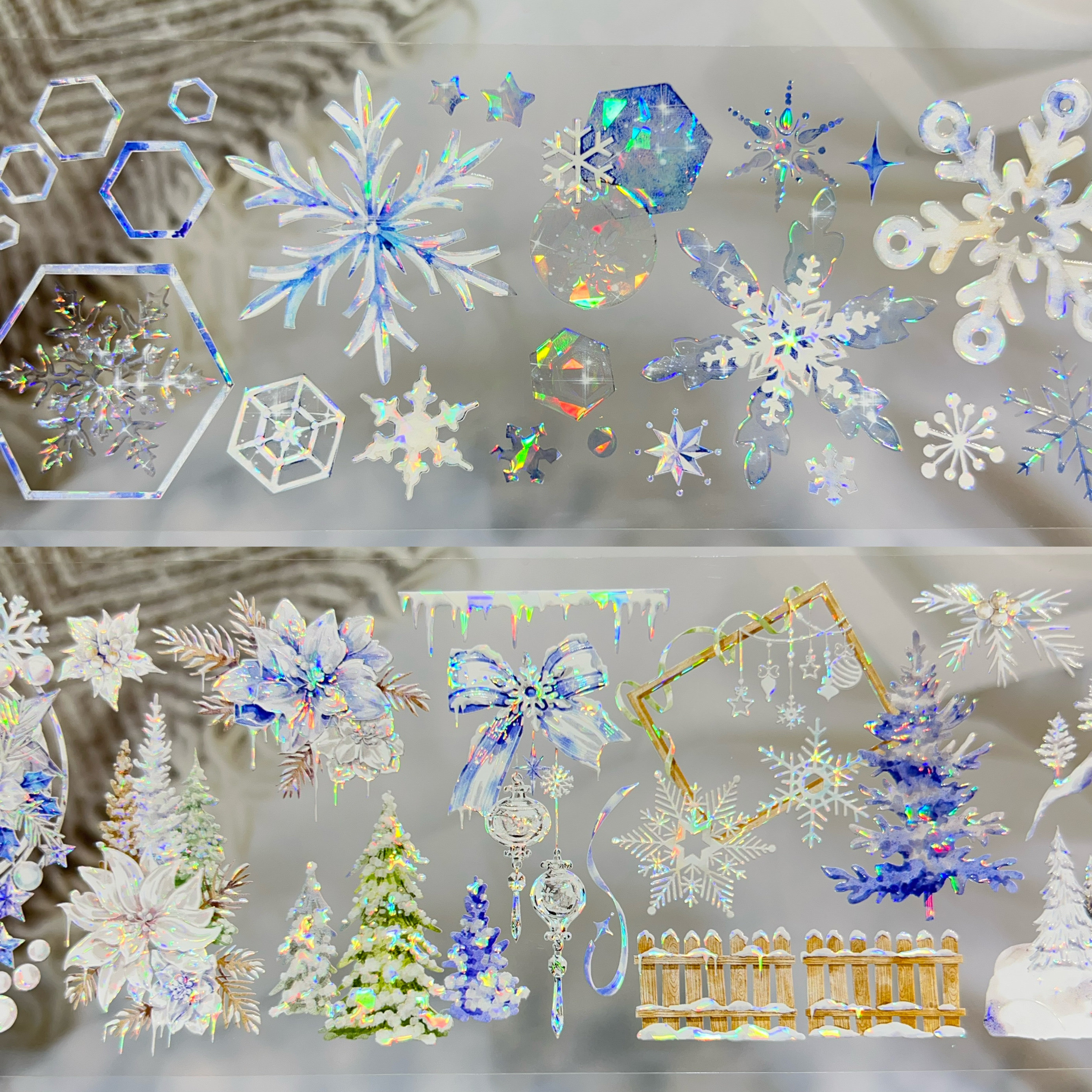 时间格子分装胶带雪玲珑雪叮当小雪村冰雪系列流麻咕卡手账贴纸