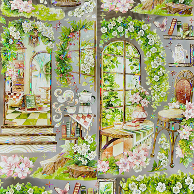 Shine分装胶带香榭古堡魔法巷尾绿荫小憩神圣日冕背景造景类流麻