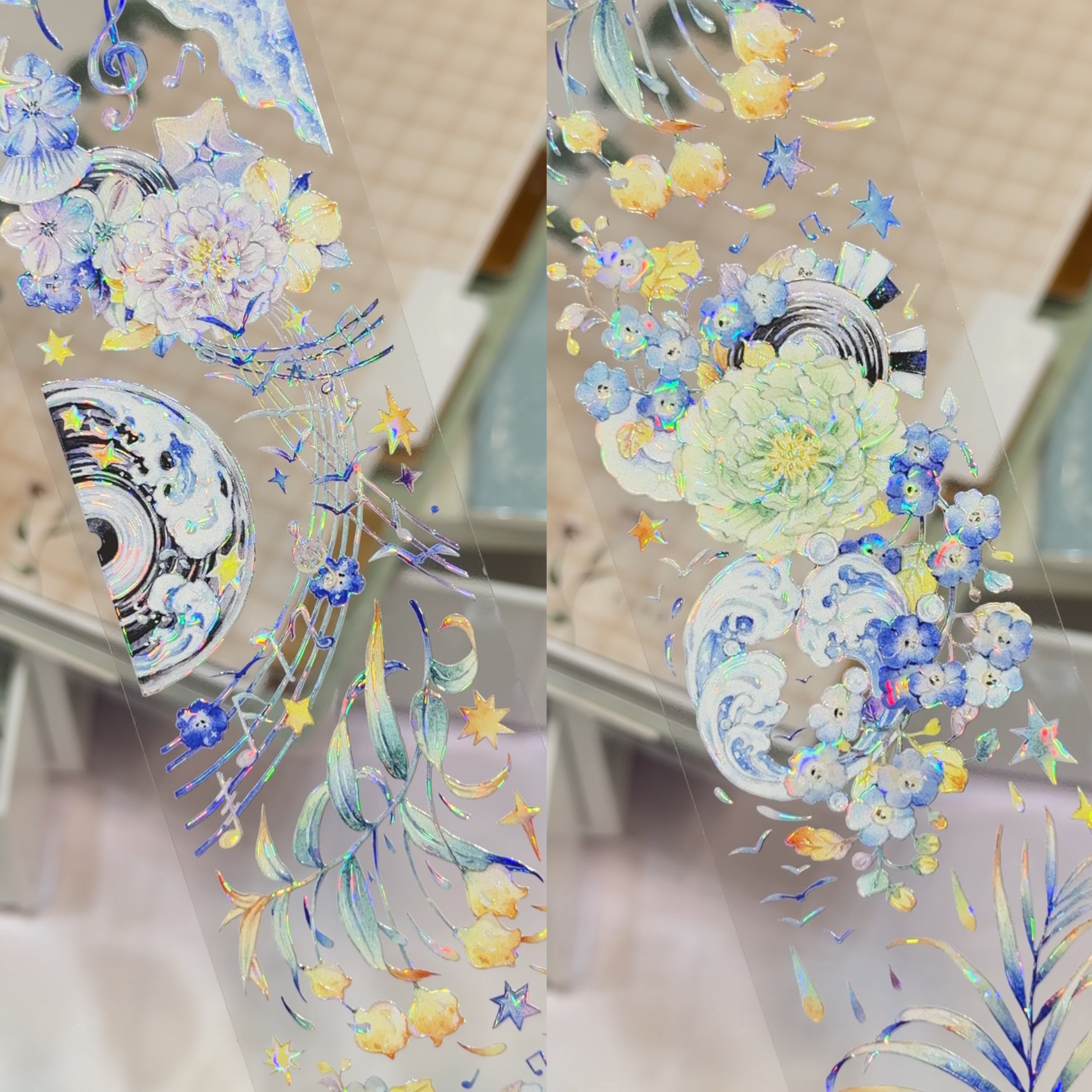 雾中星分装海之潮汐云上风吟滴水生花海洋系列合集手账胶带咕卡