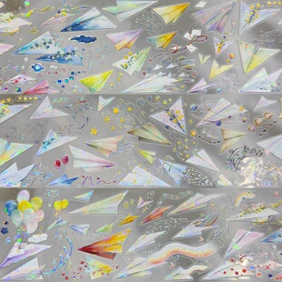 雾中星模切分装手帐胶带我的纸飞机匣子里的纽扣气球流麻咕卡背卡