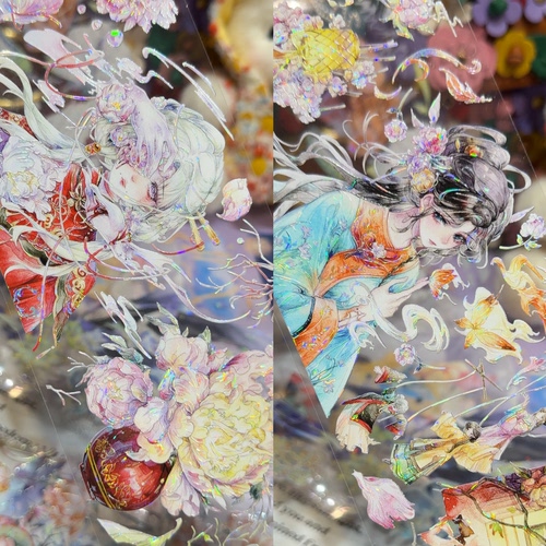 昨日逢春分装胶带如梦令人物女古风系雪良绘绝美流麻咕卡背卡