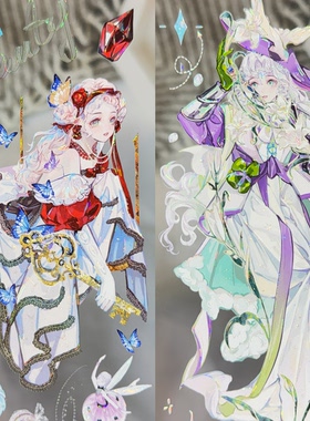 百岚分装手账胶带奇幻物语蜂鸟人物女孩可爱系流麻咕卡手机背卡