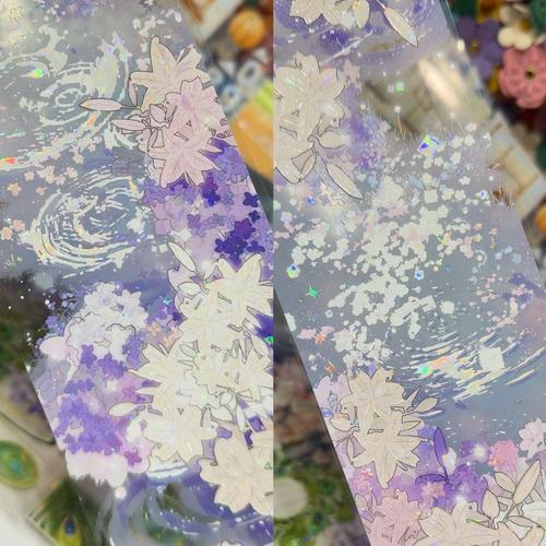 Belongtoyou分装手账胶带花筏花信风水客水波纹大背景流麻背卡