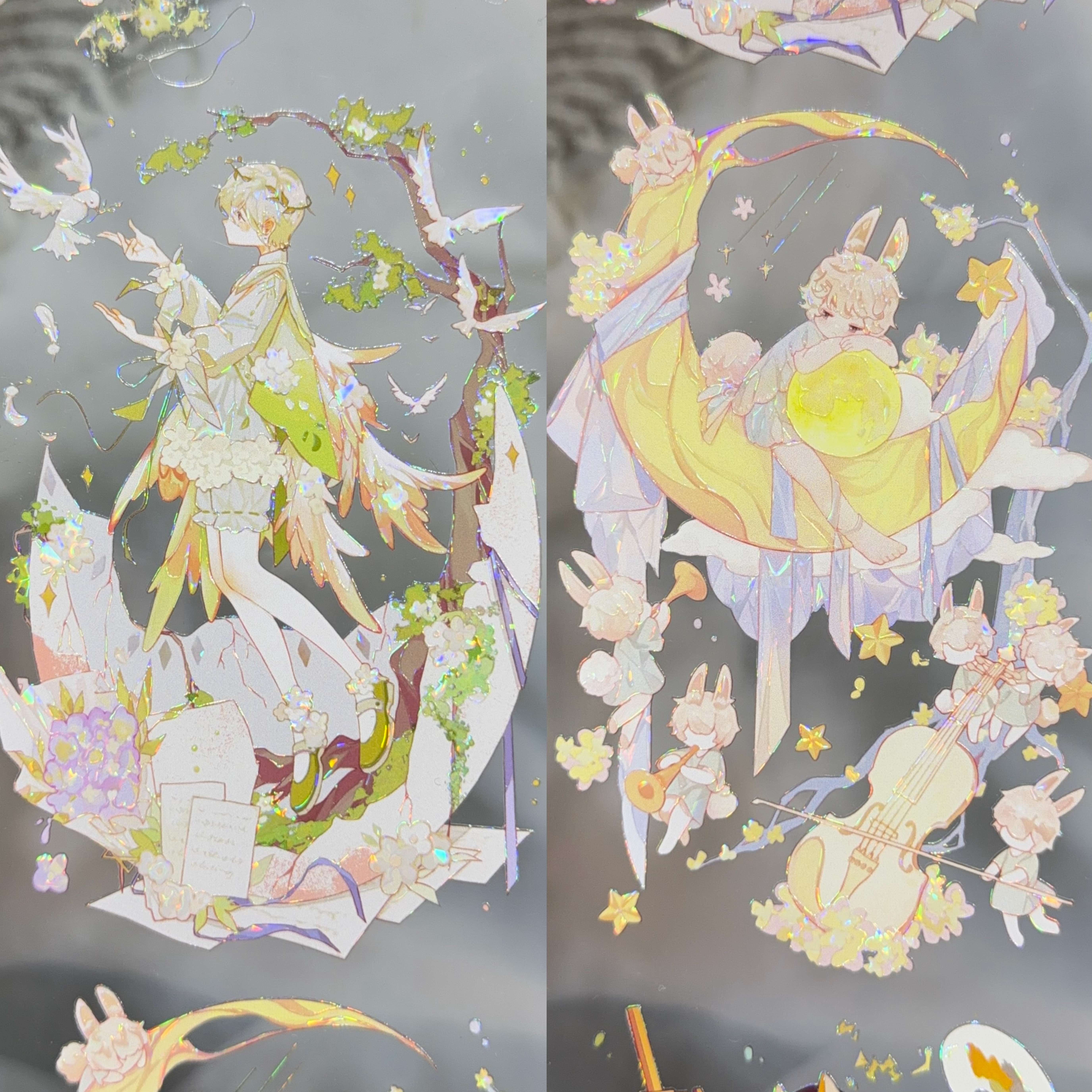 巫女分装手账胶带森之子灵昭桃夭仙气人物女流麻咕卡背卡