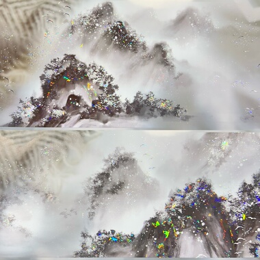 BTY分装手账胶带山不让尘烟岚云岫拉条长山脉流麻咕卡素材