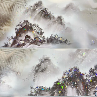 BTY分装 手账胶带山不让尘烟岚云岫拉条长山脉流麻咕卡素材